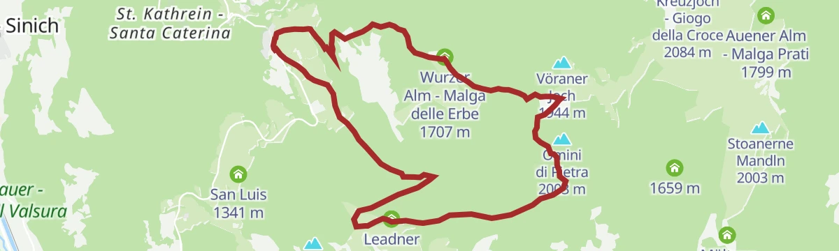 Route map: Escursione delle tre malghe